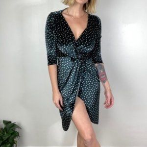 Zara velvet polka dot dress size small NWT